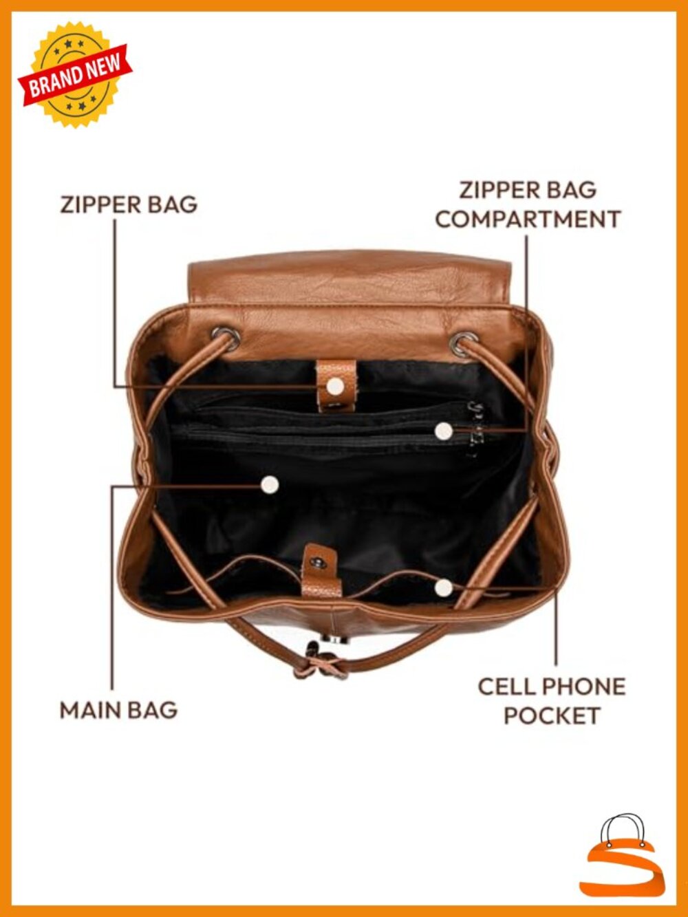 Vegan Leather Backpack Purse With Rfid Security Pocket And Hidden Magnetic Flap View 5